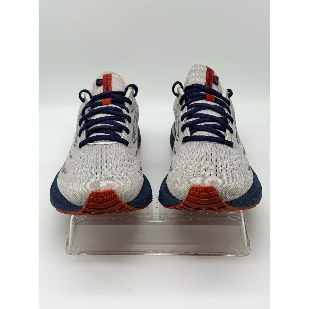 Brooks Glycerin GTS 19 Mens 12.5 D Running Shoes Gray Navy Orange 110357